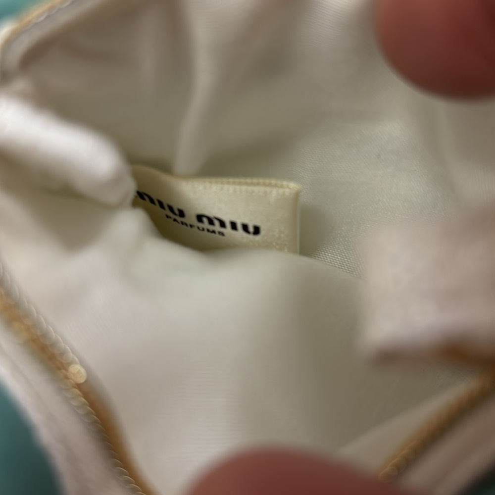 Miu Miu Cross weave Teal card case - Picture 4 of 4